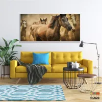 Quadro Decorativo Sala Quarto Cavalos em Tecido Canvas 130x60 - Foto 7