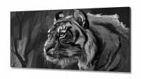 Quadro Decorativo Tigre Artístico Sala em Tecido Canvas 130x60 - Foto 2
