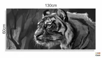 Quadro Decorativo Tigre Artístico Sala em Tecido Canvas 130x60 - Foto 3