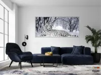 Quadro Decorativo Tigre Branco Animais Com Tela em Tecido Canvas 130x60 - Foto 5