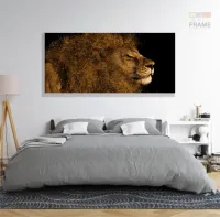 Quadro Leão De Judá  Para Corredor Hall Emem Tecido Canvas 130x60 - Foto 6
