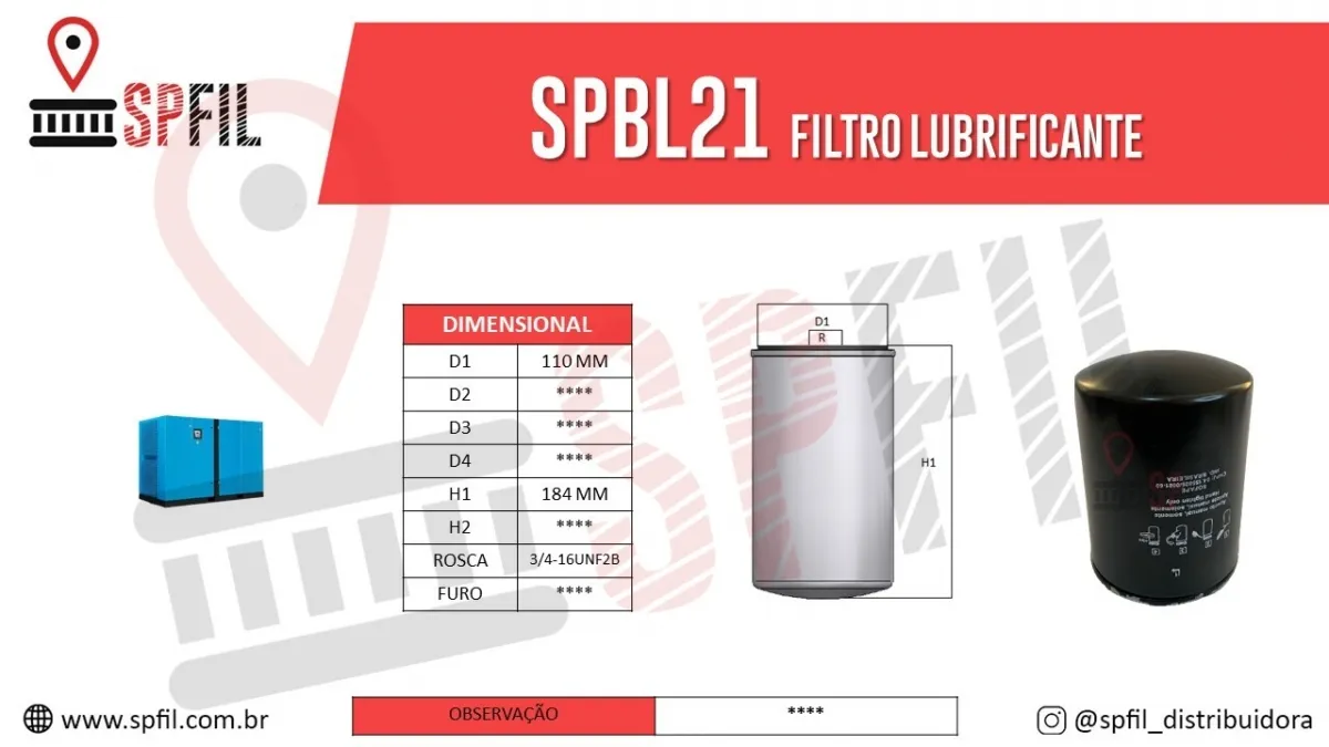 Filtro Lubrificante SPBL21