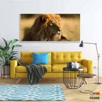 Quadro Leão na Natureza decorativo em Tecido Canvas 130x60 - Foto 7