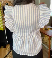 BLUSA LISTRAS AZUL BOHO CHIC - TAMANHO P - Foto 4