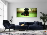 Quadros Decorativos Cachorro Rottweile em Tecido Canvas 130x60 - Foto 5