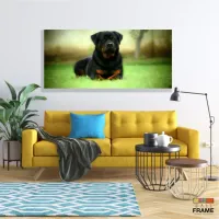 Quadros Decorativos Cachorro Rottweile em Tecido Canvas 130x60 - Foto 7