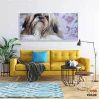 Quadros Decorativos Cachorro Shih-tzuem Tecido Canvas 130x60 - Foto 6
