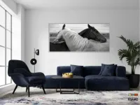 Quadros Decorativos Cavalo Preto e branco em Tecido Canvas 130x60 - Foto 5