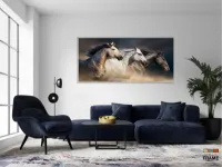 Quadros Decorativos Cavalos Country Sala em Tecido Canvas 130x60 - Foto 5