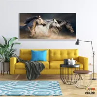 Quadros Decorativos Cavalos Country Sala em Tecido Canvas 130x60 - Foto 7