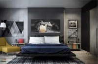 Quadros Decorativos Cavalos Fazenda  em Tecido Canvas 130x60 - Foto 4