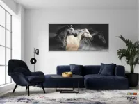 Quadros Decorativos Cavalos Fazenda  em Tecido Canvas 130x60 - Foto 5