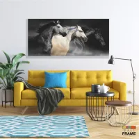 Quadros Decorativos Cavalos Fazenda  em Tecido Canvas 130x60 - Foto 7