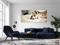 Quadros Decorativos Gato Fofo em Tecido Canvas 130x60 - Foto 5