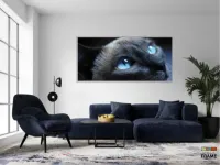 Quadros Decorativos Gato Olho Azul em Tecido Canvas 130x60 - Foto 5