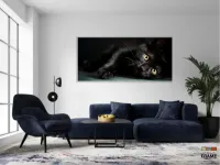 Quadros Decorativos Gato Preto em Tecido Canvas 130x60 - Foto 5