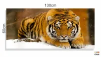 Quadros Decorativos Tigre Neve em tecido canvas 130x60 - Foto 3