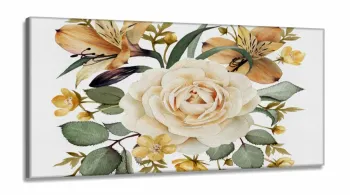 Quadro Decorativo Flor Grande 130x60 em Tecido Canvas