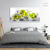 Quadro Decorativo Flores Amarelas 130x60 em Tecido Canvas - Foto 6