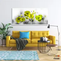 Quadro Decorativo Flores Amarelas 130x60 em Tecido Canvas - Foto 7