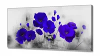 Quadro Decorativo Flores Azul 130x60 em Tecido Canvas - Foto 2