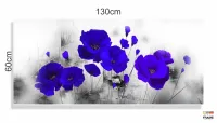 Quadro Decorativo Flores Azul 130x60 em Tecido Canvas - Foto 3