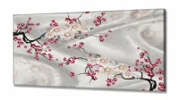 Quadro Decorativo Flores Cerejeira Estilo 3d em Tecido canvas 130x60 - Foto 2