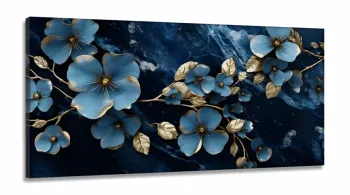 Quadro Decorativo Flores Modernas em Tecido Canvas 130x60 cm