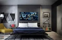 Quadro Decorativo Flores Modernas em Tecido Canvas 130x60 cm - Foto 4