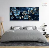 Quadro Decorativo Flores Modernas em Tecido Canvas 130x60 cm - Foto 6