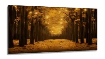 Quadro Decorativo Floresta Iluminada em Tecido Canvas 130x60 cm