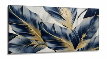 Quadro Decorativo Folhas Palmeiras em Tecido Canvas 130x60 cm
