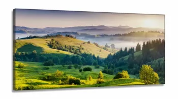 Quadro Decorativo Paisagem Árvores Natureza em Tecido Canvas 130x60