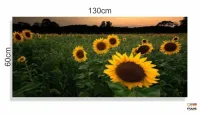 Quadro Mosaico Flores Girassol em Tecido Canvas 130x60 sala quarto - Foto 3