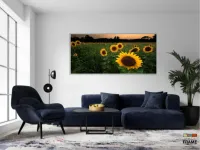 Quadro Mosaico Flores Girassol em Tecido Canvas 130x60 sala quarto - Foto 5