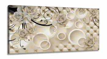 Quadros Decorativos Vintage Rosas Flores Quarto Sala em tecido canvas 130x60