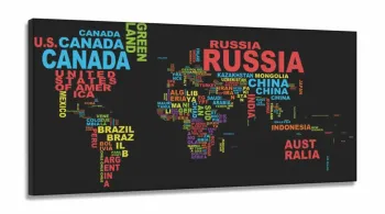 Quadros Decorativos Mapa Mundi Retrô Geografia Escola em Tecido Canvas 130x60