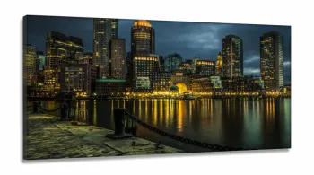 Quadro Decorativo Cidade De Boston - Paisagem em Tecido Canvas 130x60