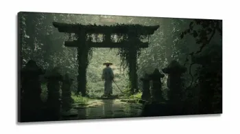 Quadro Decorativo Japão Paisagem Sala Quarto em Tecido Canvas 130x60