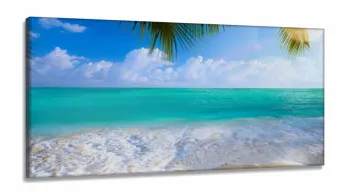 Quadro Decorativo Mar Praia Areia Férias em Tecido Canvas 130x60