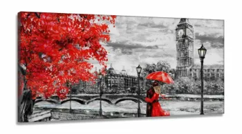 Quadro Decorativo Paisagem Casal Sala Quartoem Tecido Canvas 130x60