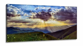 Quadro Decorativo Paisagem Montanhas Vale Arte em Tecido Canvas 130x60