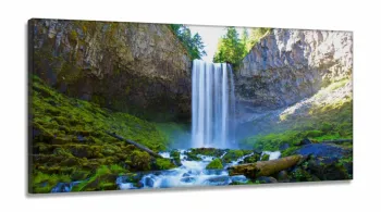 Quadro decorativo Paisagem Natureza Cachoeira  em Tecido Canvas 130x60