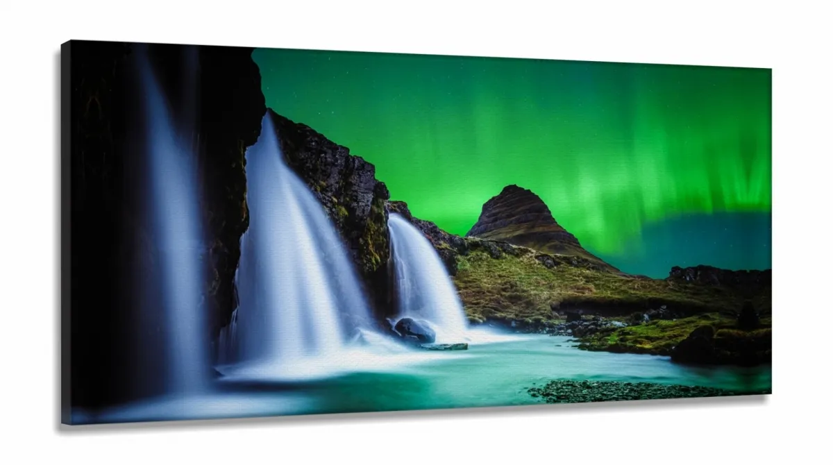 Quadro decorativo Paisagem Natureza Cachoeira - Tela em Tecido Canvas 130x60 Imagem