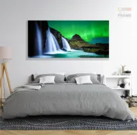 Quadro decorativo Paisagem Natureza Cachoeira - Tela em Tecido Canvas 130x60 - Foto 6