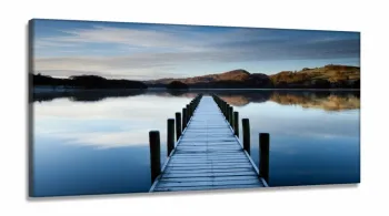 Quadro Decorativo Paisagem Pier em Tecido Canvas 130x60