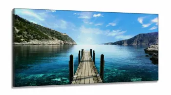 Quadro Decorativo Paisagem Ponte em Tecido Canvas 130x60