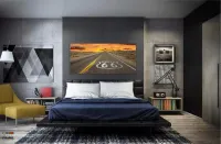 Quadro Decorativo Paisagem Rota 66 Mosaico em Tecido Canvas 130x60 - Foto 4