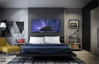 Quadro Decorativo Paisagens Árvore Noturna em Tecido Canvas 130x60 - Foto 4