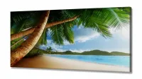 Quadro Decorativo Praia Mar Coqueiro em Tecido Canvas 130x60 - Foto 2